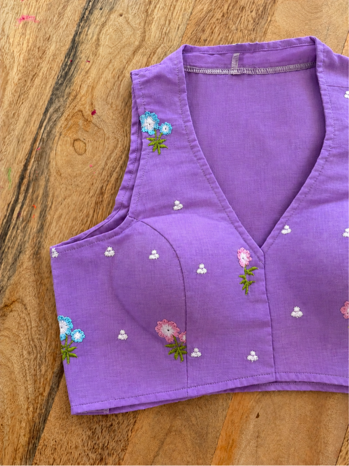 PURPLE COTTON BLOUSE