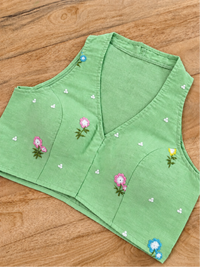 LIGHT GREEN COTTON BLOUSE