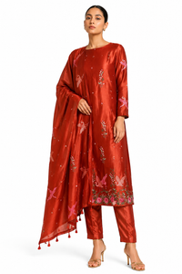 Rust Brown-3 Piece Suit Set