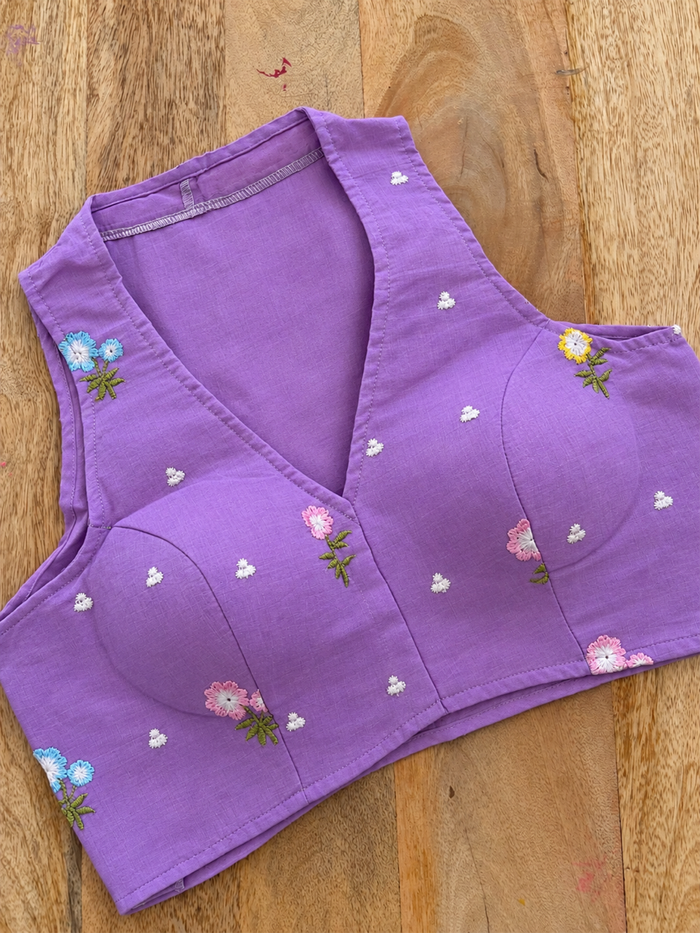 PURPLE COTTON BLOUSE