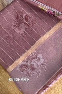DUSTY CORAL- Soft muted pink mauve brown comes with blouse piece