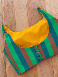 GREEN AND YELLOW REVERSIBLE COTTON BLOUSE