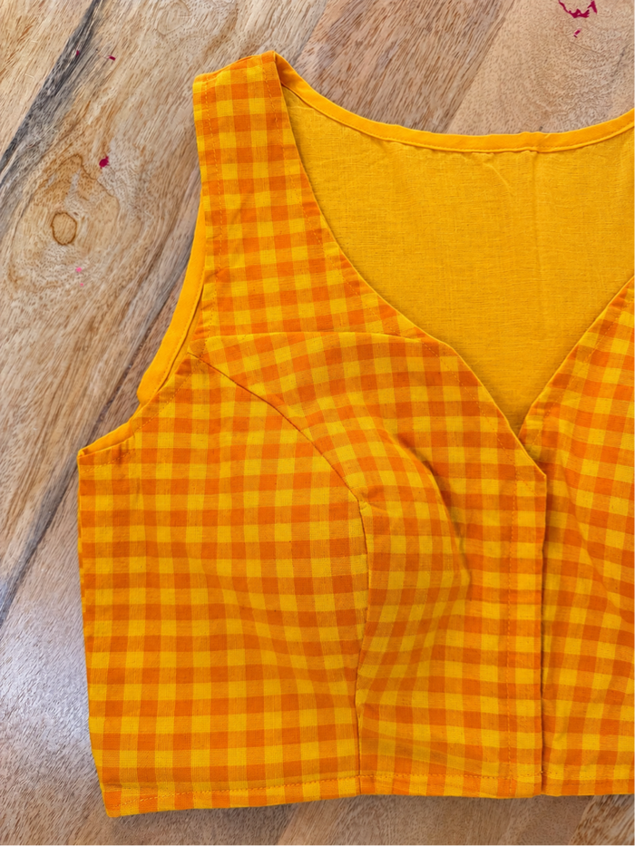 YELLOW ORANGE COTTON BLOUSE