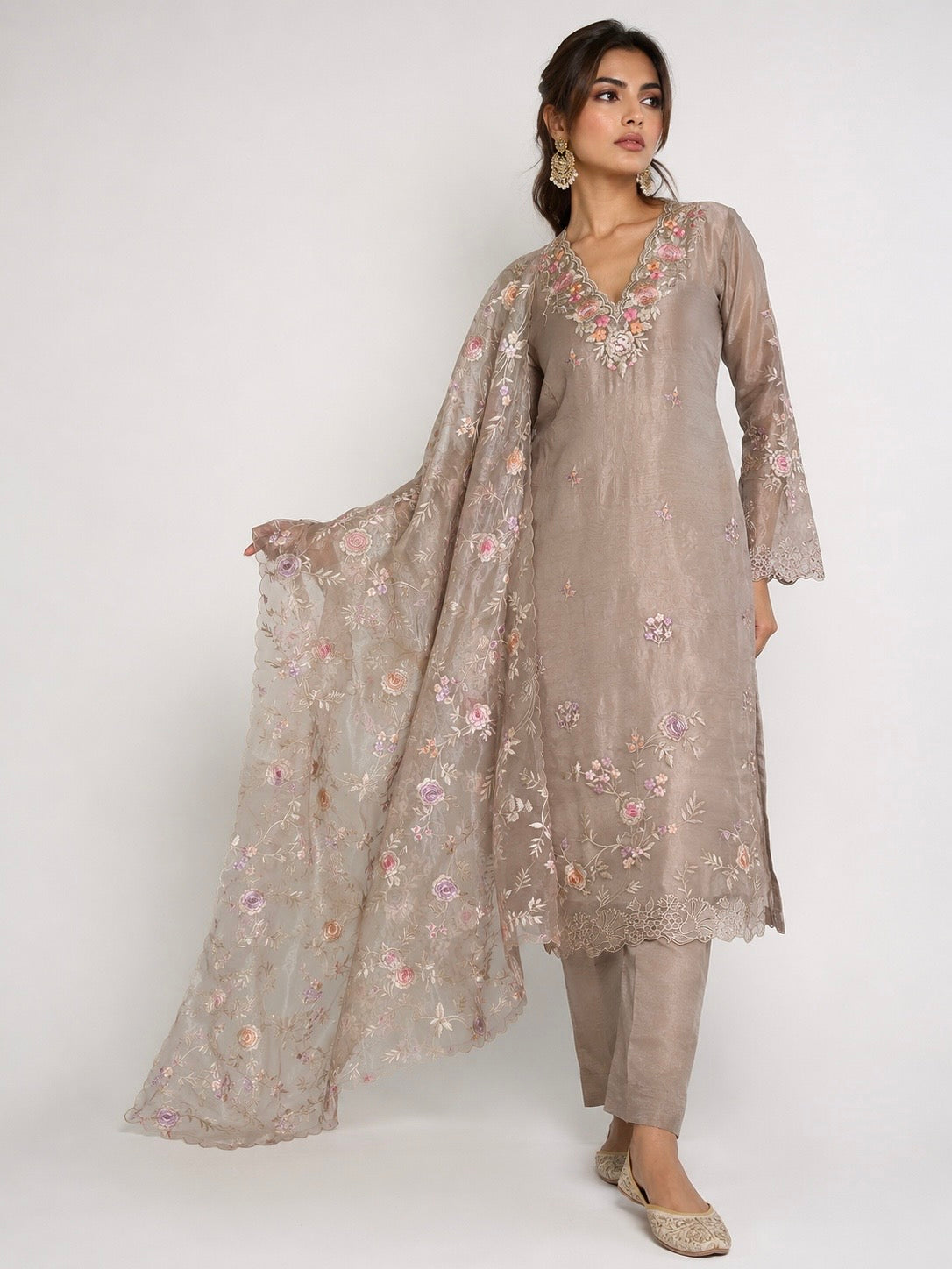 Ivory Blossom-3 Piece Suit Set