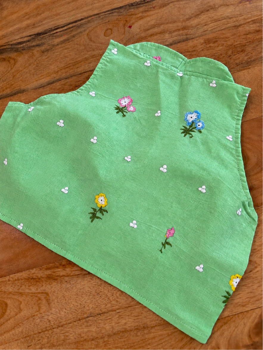 LIGHT GREEN COTTON BLOUSE