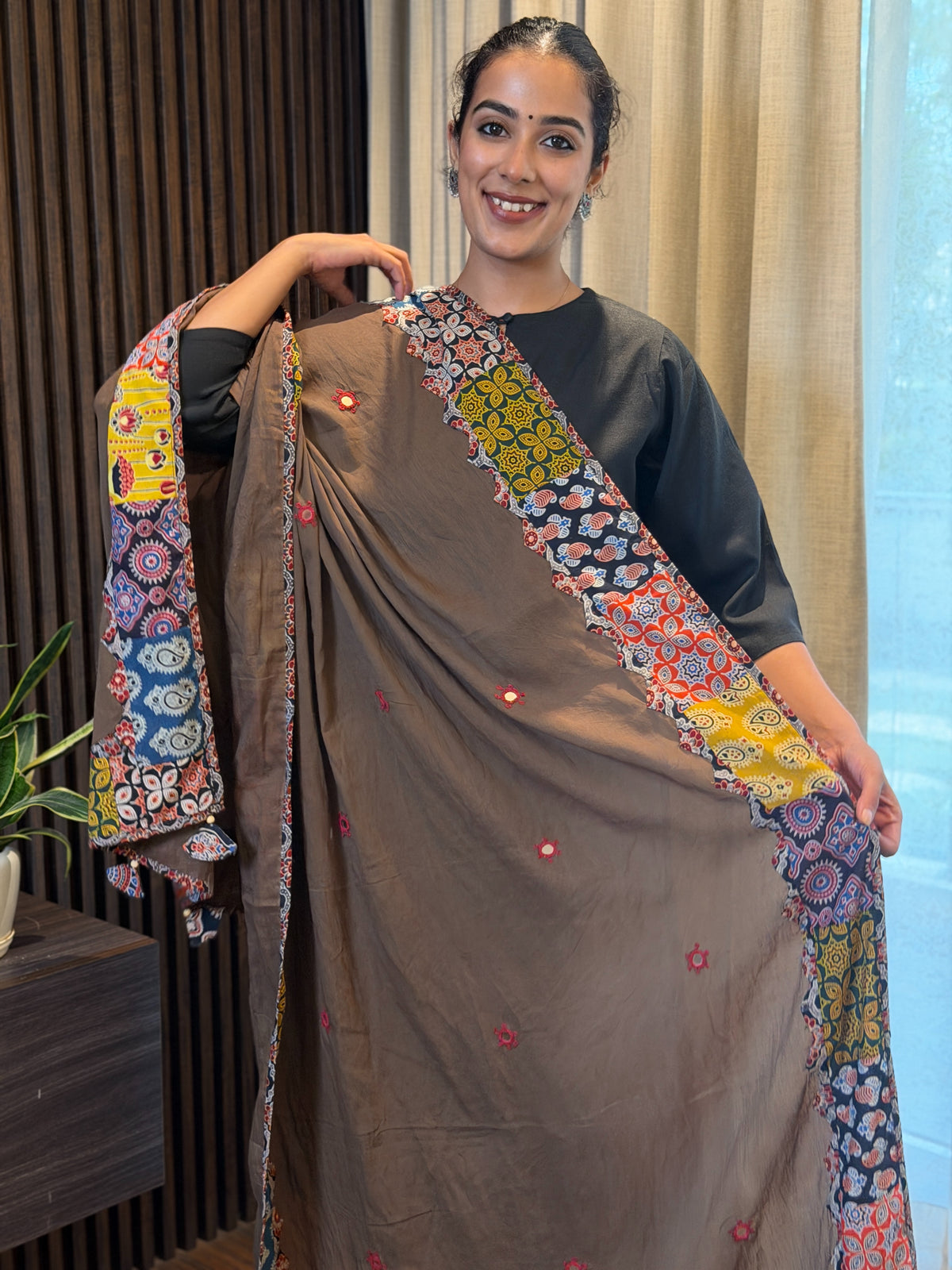Brownish Beige-Patchwork Dupatta