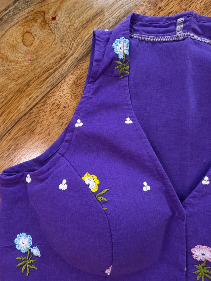 DEEP PURPLE COTTON BLOUSE
