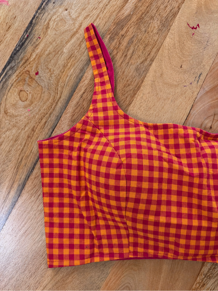 RED YELLOW COTTON BLOUSE