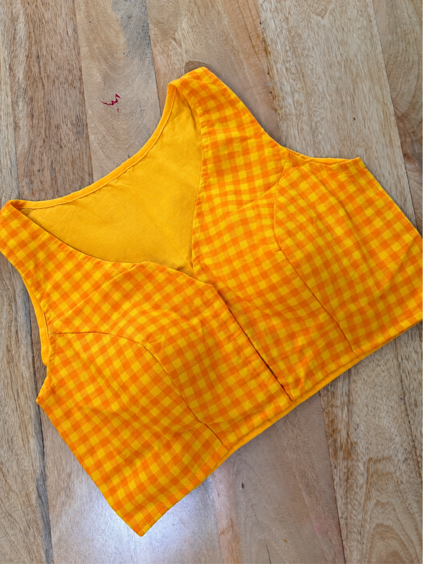 YELLOW ORANGE COTTON BLOUSE