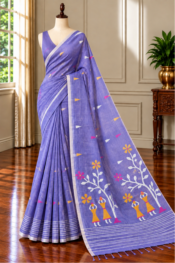 PURPLE SOFT COTTON - Comes with blouse piece