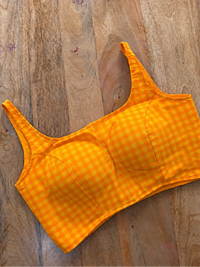 YELLOW CHECK COTTON BLOUSE