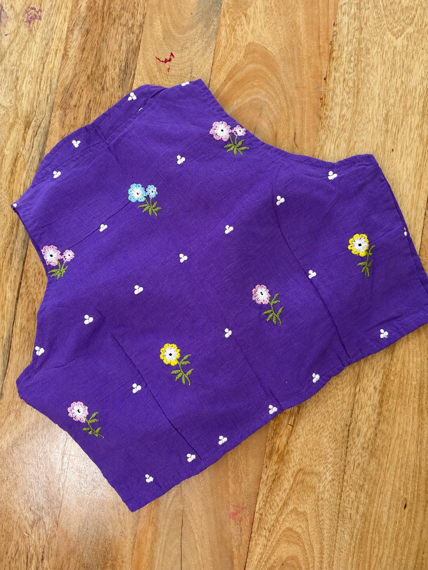 DEEP PURPLE COTTON BLOUSE