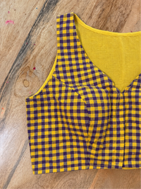 PURPLE YELLOW COTTON BLOUSE