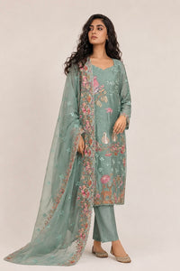 Green Chanderi-3 Piece Suit Set