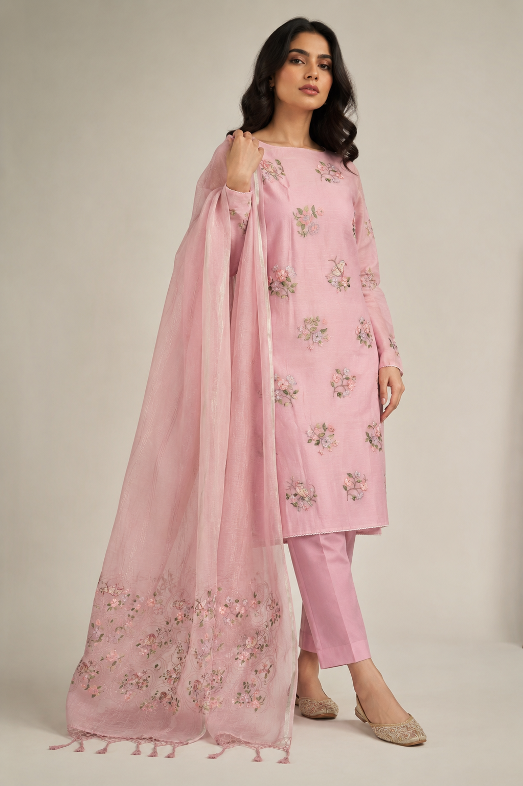 Pink Floral Haze Mul-3 Piece Suit Set