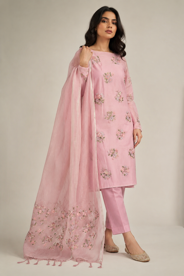 Pink Floral Haze Mul-3 Piece Suit Set