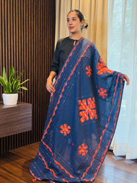 Bluish-Patchwork Dupatta