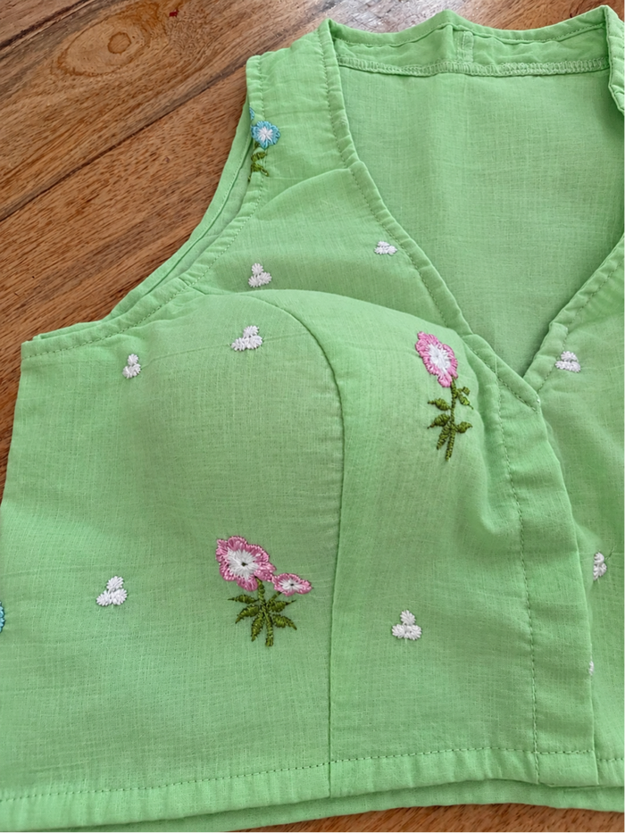 LIGHT GREEN COTTON BLOUSE