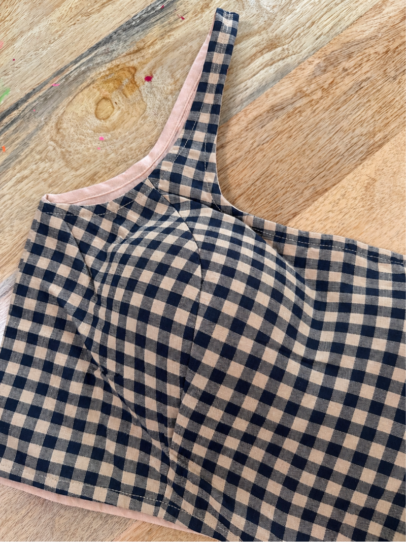 BLACK BEIGE COTTON BLOUSE