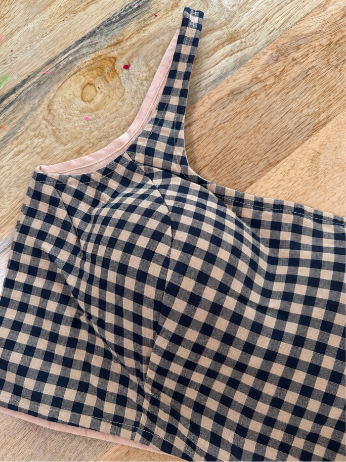BLACK BEIGE COTTON BLOUSE