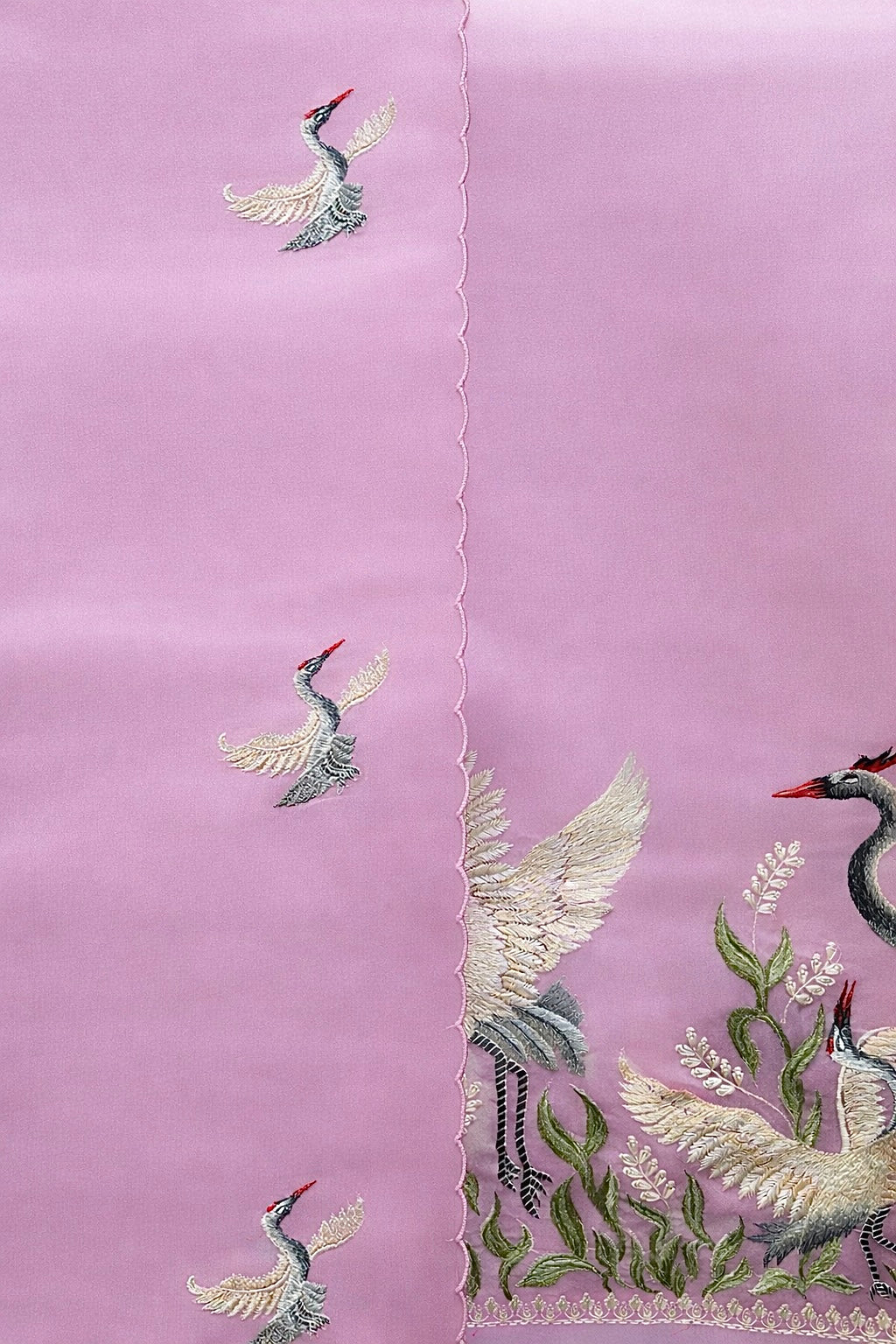 Pink Blush Crane- 3 Piece Suit Set