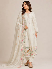 Cream On White-3 Piece Suit Set