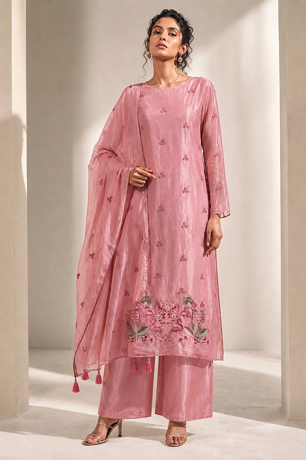 Flamingo Blossom-3 Piece Suit Set