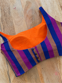 BLUE PURLE REVERSIBLE COTTON BLOUSE