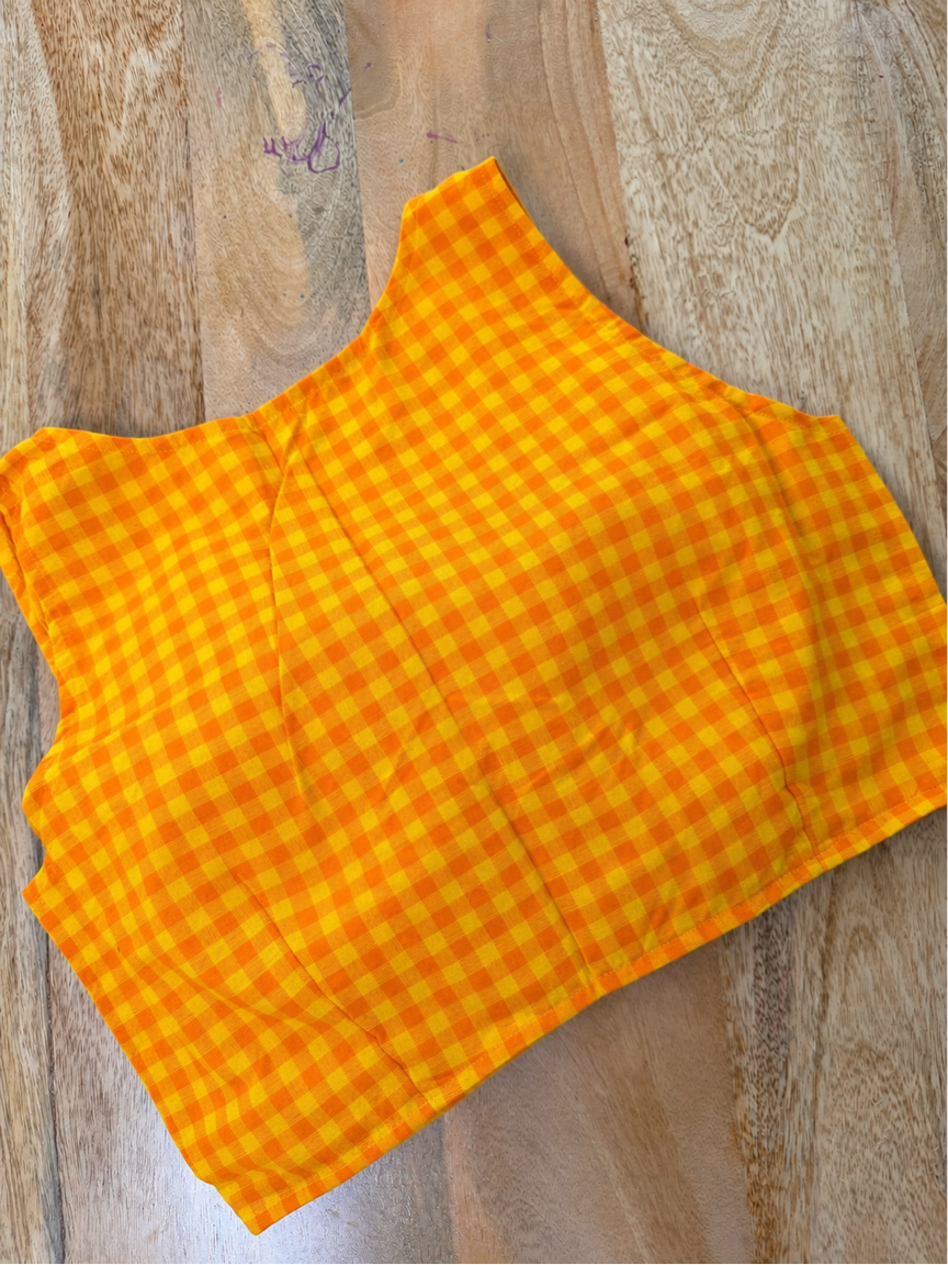 YELLOW ORANGE COTTON BLOUSE