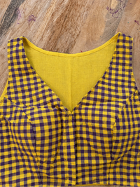 PURPLE YELLOW COTTON BLOUSE
