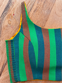 GREEN AND YELLOW REVERSIBLE COTTON BLOUSE