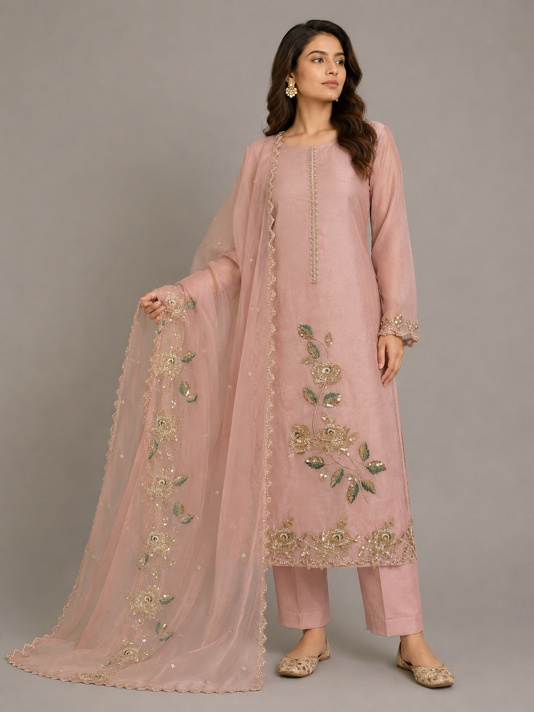 Nude Rose-3 Piece Suit Set