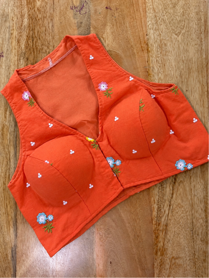 ORANGE COTTON BLOUSE
