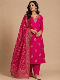Gulabi Kanjivaram-3 Piece Suit Set