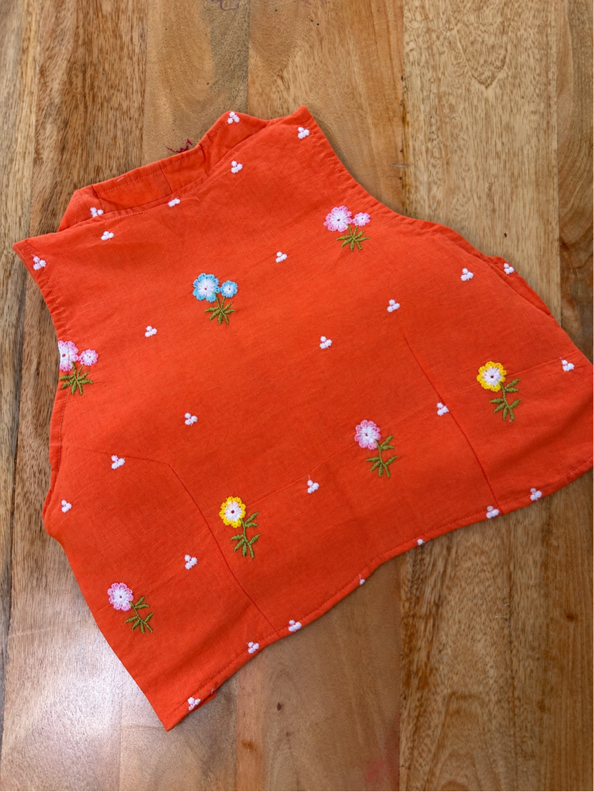ORANGE COTTON BLOUSE