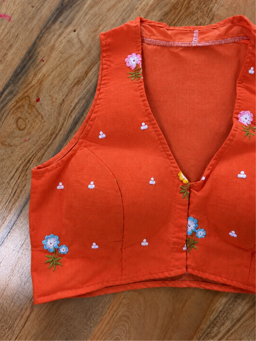 ORANGE COTTON BLOUSE