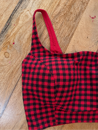 RED BLACK COTTON BLOUSE