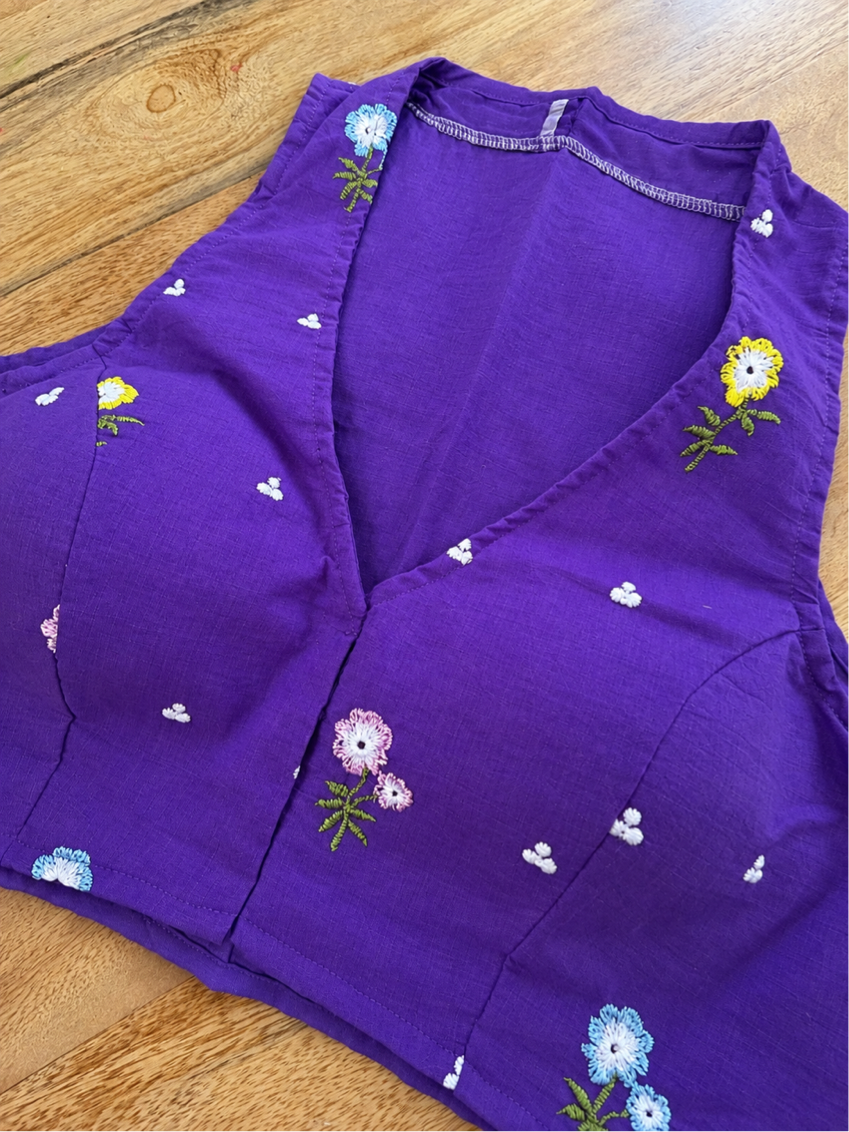 DEEP PURPLE COTTON BLOUSE