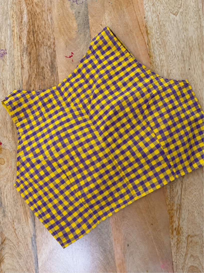 PURPLE YELLOW COTTON BLOUSE