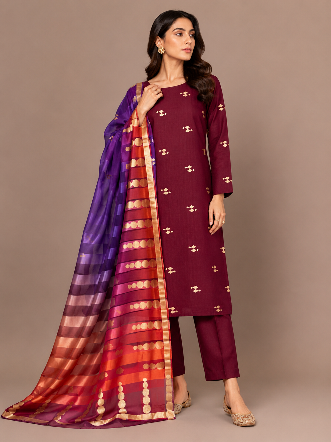 Wine and Plum-3 Piece Suit Set