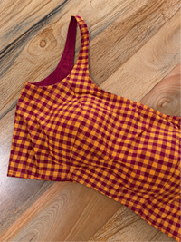 YELLOW MAROON COTTON BLOUSE