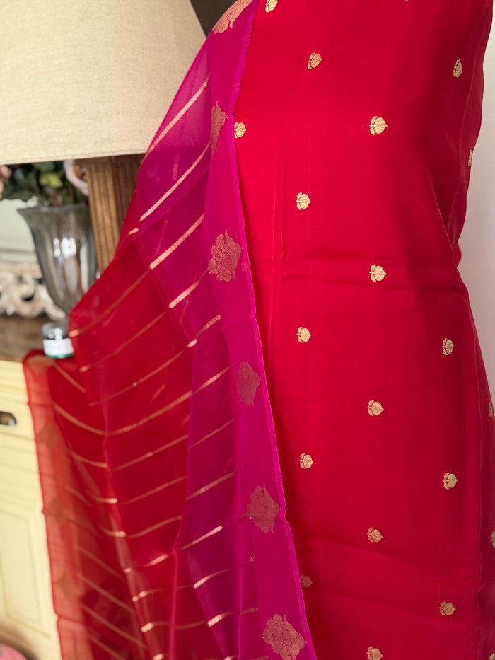 Red Weaves- 3 Piece Suit Set