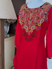 Red Roman-3 Piece Suit Set