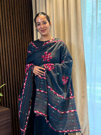 Blackish Grey-Patchwork Dupatta