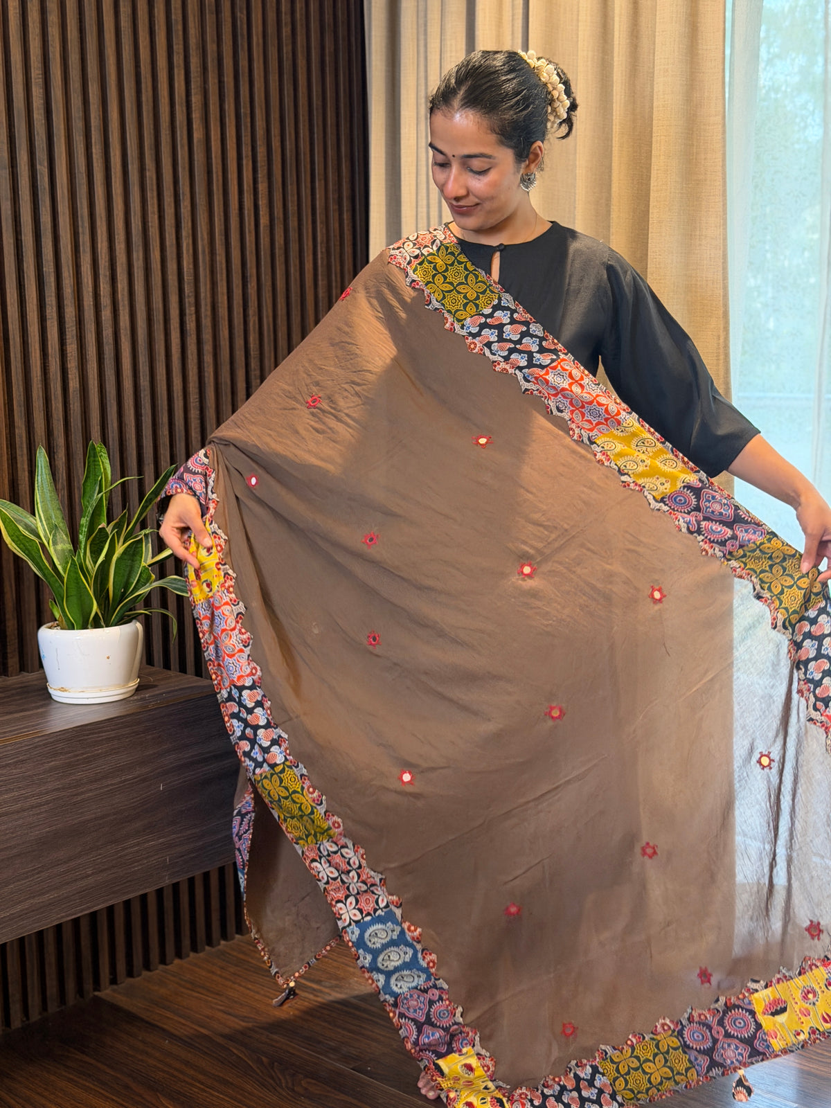 Brownish Beige-Patchwork Dupatta