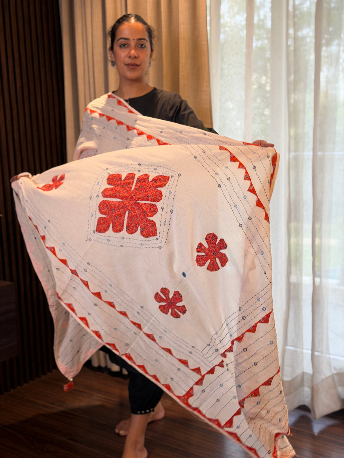Whitish Orange- Patchwork Dupatta