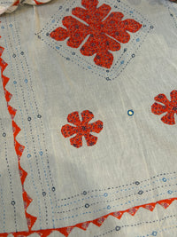 Whitish Orange- Patchwork Dupatta