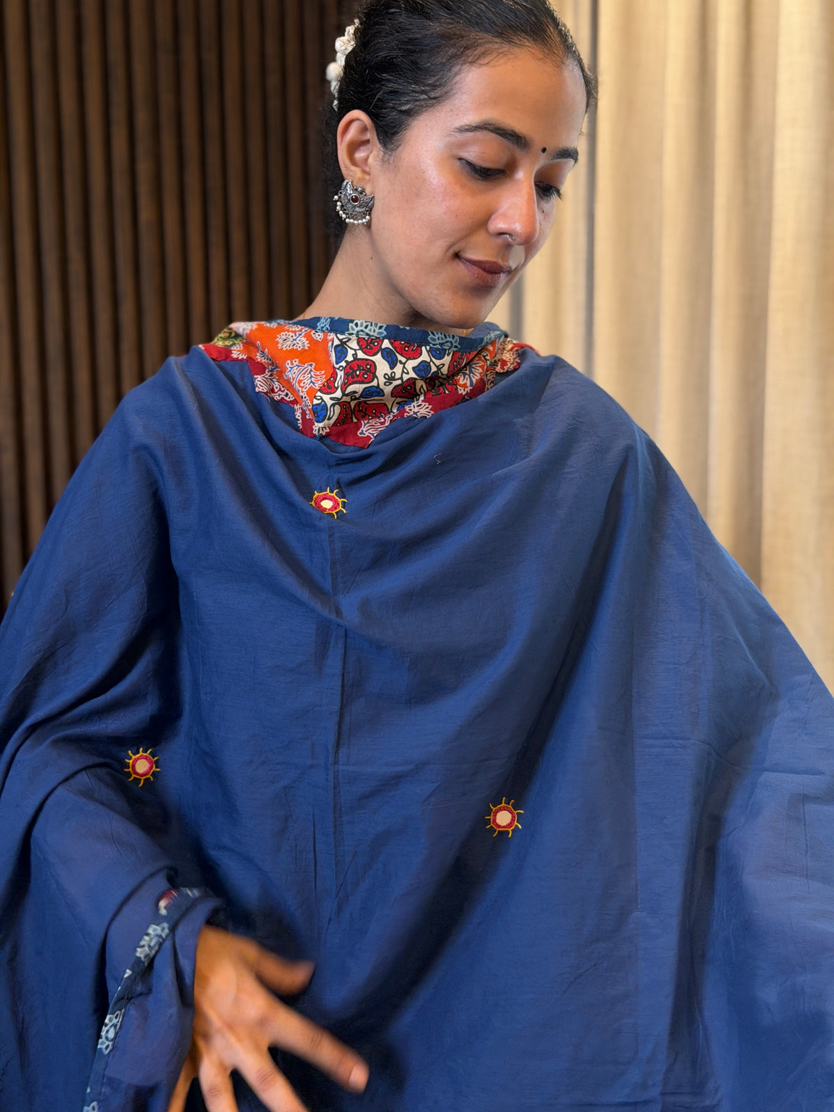 Blue-Patchwork Dupatta