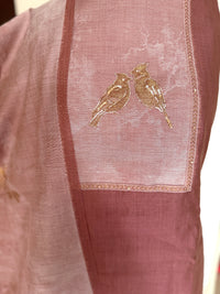 Old Rose Jamdani- 3 Piece Suit