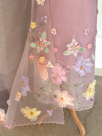 Pinkish Mauve Pastel-3 Piece Suit Set